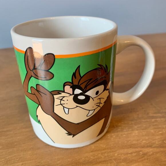 Vintage Looney Tunes Taz Devil Coffee Mug Set of 2 Bugs Bunny Warner Bros - Picture 9 of 12